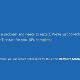 Lỗi hình xanh MEMORY_MANAGEMENT 0x0000001A  Windows