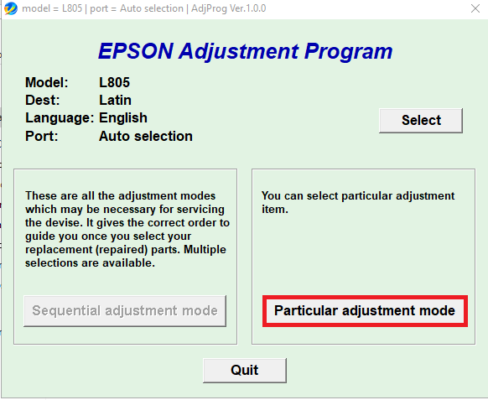 Nhấp chọn  “Particular adjustment mode” 